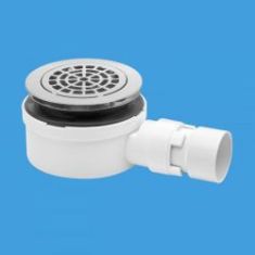 McAlpine ST90CPB-P-53 1½" x 90mm Slim Shower Trap Chrome Brass Petal 25mm Water Seal