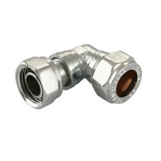 Chrome Compression 15mm x 1/2" Bent Tap Connector