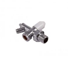 STH Westco Cosmos 8mm Angled Radiator Lockshield Valve With Drain Off