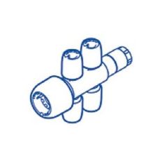 Hepworth Hep20 Four port 22mm x 10mm Closed Spigot