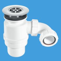 McAlpine STW12-R 1½" x 85mm Resealing Shower Trap Chrome Plastic Flange 80mm Water Seal