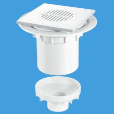 McAlpine TSG2T6WH 75mm Water Seal Tile Or Stone Floor Gully White