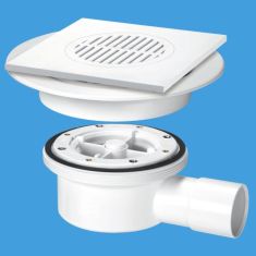McAlpine VSG52T6WH Two Piece Tile Or Stone Floor Gully With NRV White