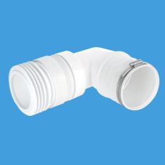 McAlpine WC-CON8F-S-BTW 90° Flexible Pan Connector Back To Wall (Long) 3½"/90mm Outlet