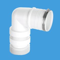 McAlpine WC-CON8F18-BTW 90° Flexible Pan Connector Back To Wall (Short) 4"/110mm Outlet