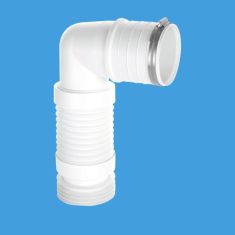 McAlpine WC-CON8F18-S-BTW 90° Flexible Pan Connector Back To Wall (Short) 3½"/90mm Outlet