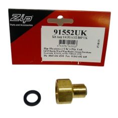 Zip 91552 1/4 Push Fit To 1/2 BSP Solenoid Connection Adaptor