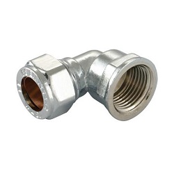 Chrome Compression Female Iron Elbow