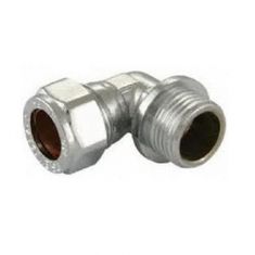 Chrome Compression 15mm x 1/2" Male Iron Elbow