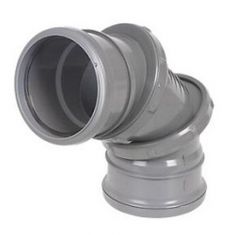 FloPlast SP560G 110mm Ring Seal 0-90° Double Socket Adjustable Bend Grey
