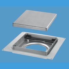 McAlpine TILE-PLAIN-B 150mm Tile Drain Plain Brushed Stainless Steel