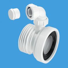 McAlpine WC-CON1V Straight Rigid Pan Connector With Vent Boss 4"/110mm