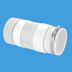 McAlpine WC-F21R Straight Flexible Pan Connector Back To Wall 4"/110mm Outlet