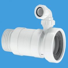 McAlpine WC-F26SV Straight Flexible Pan Connector With Vent Boss Long Length 3½"/90mm