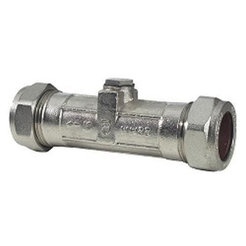 Chrome Compression 15mm Double Check Valve ukhps.co.uk