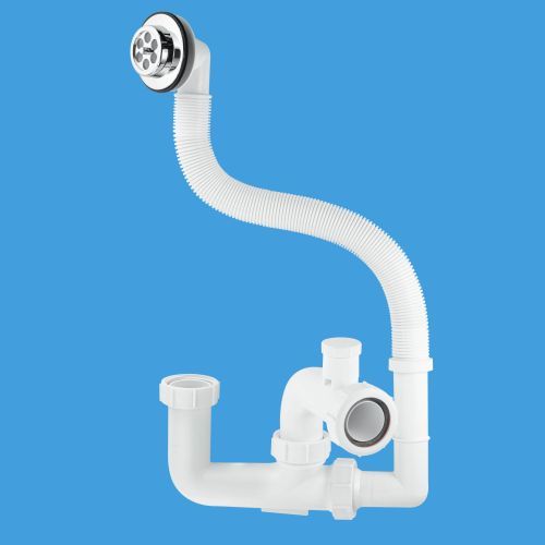 McAlpine FJ10V 1½" Bath Trap Anti Syphon With Flexible Overflow 75mm