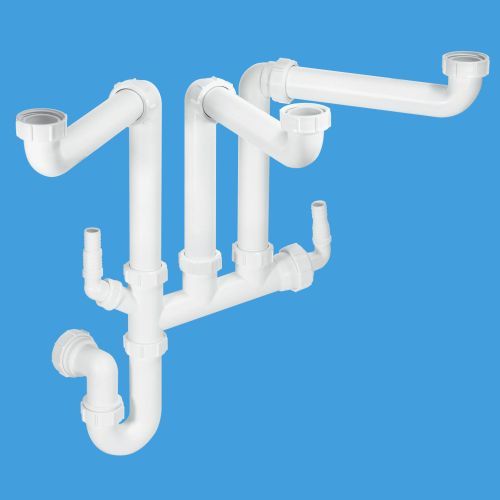 McAlpine SSK3 Three Bowl Space Saver Kit 1½" Sink Trap ukhps.co.uk