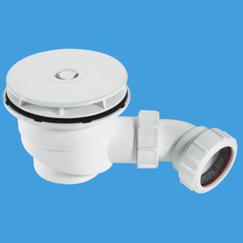 McAlpine ST90WH10 1½" x 90mm Shower Trap White Plastic 50mm Water Seal